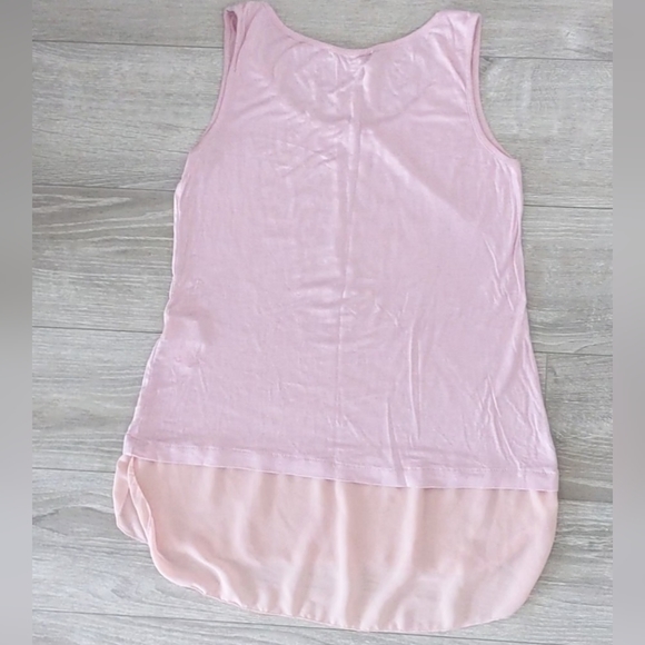 PLAZA Italia Pink Tank Top with Tulle Size Small - Picture 5 of 6